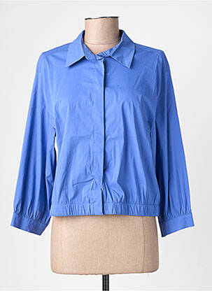Chemisier tissage popeline manches 3/4 bleu BETTY BARCLAY femme