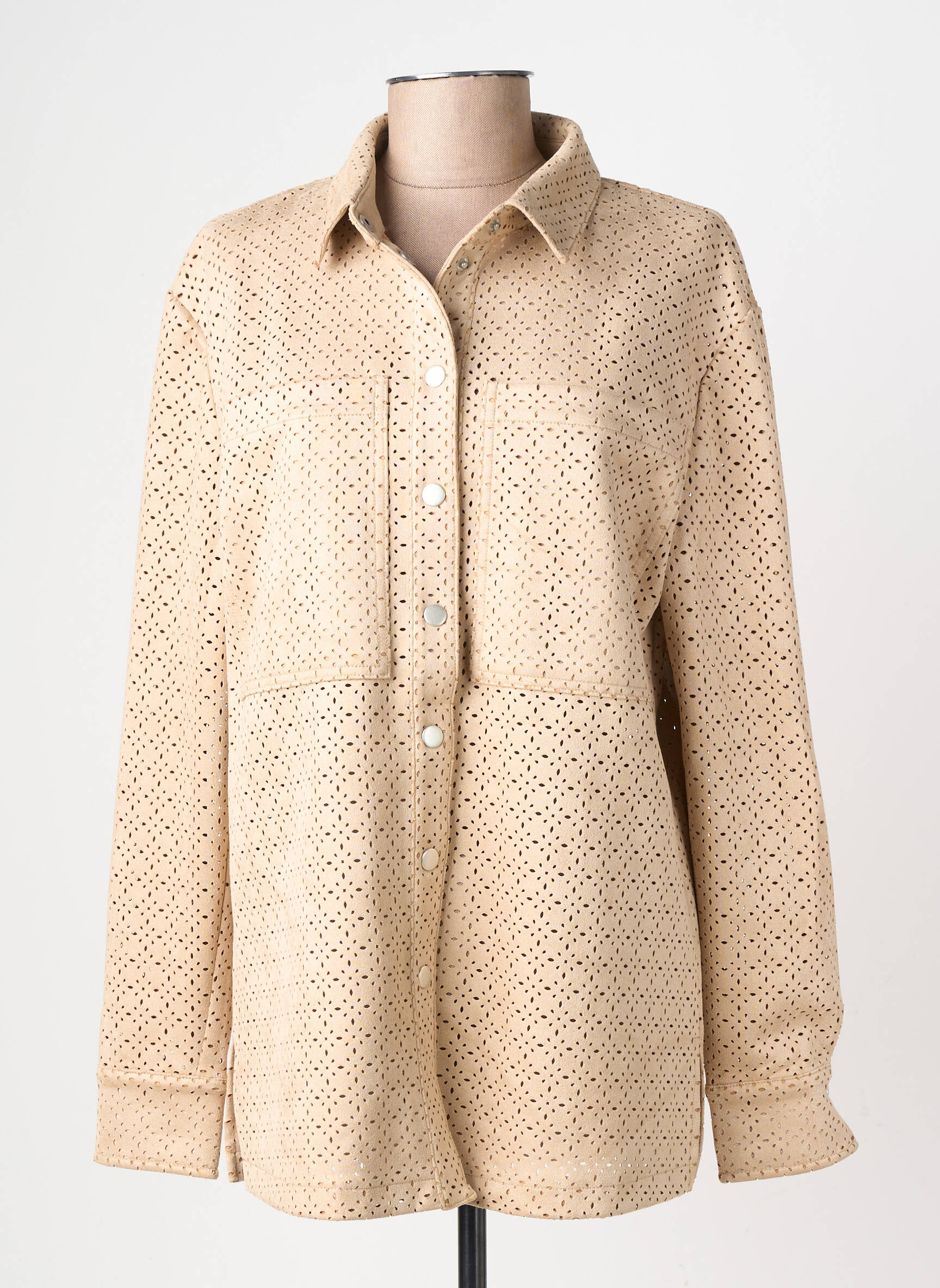 Veste casual tissage suedine beige BETTY BARCLAY femme