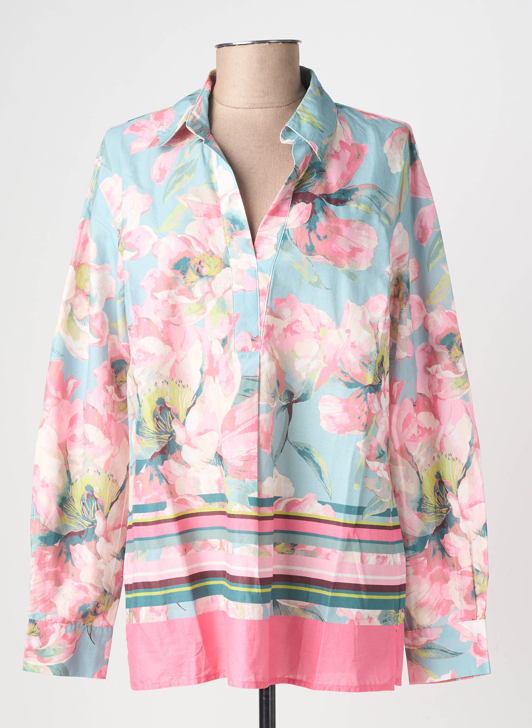 Blouse imprimé fleurs manches longues rose BETTY BARCLAY femme