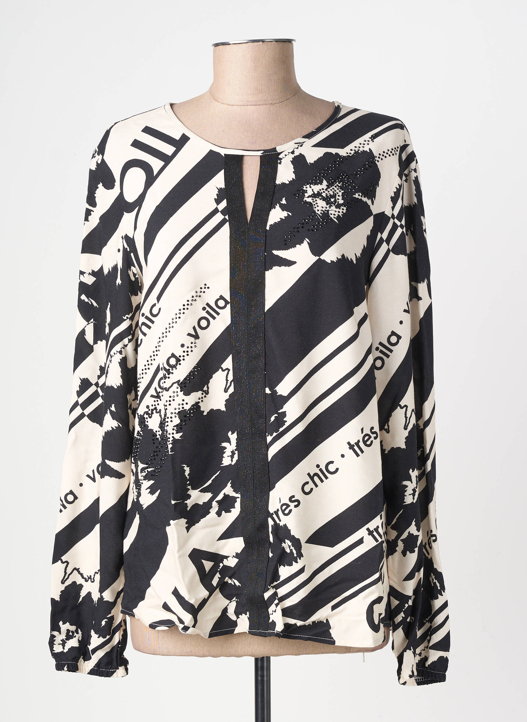 Blouse imprimé fantaisie manches longues noir BETTY BARCLAY femme