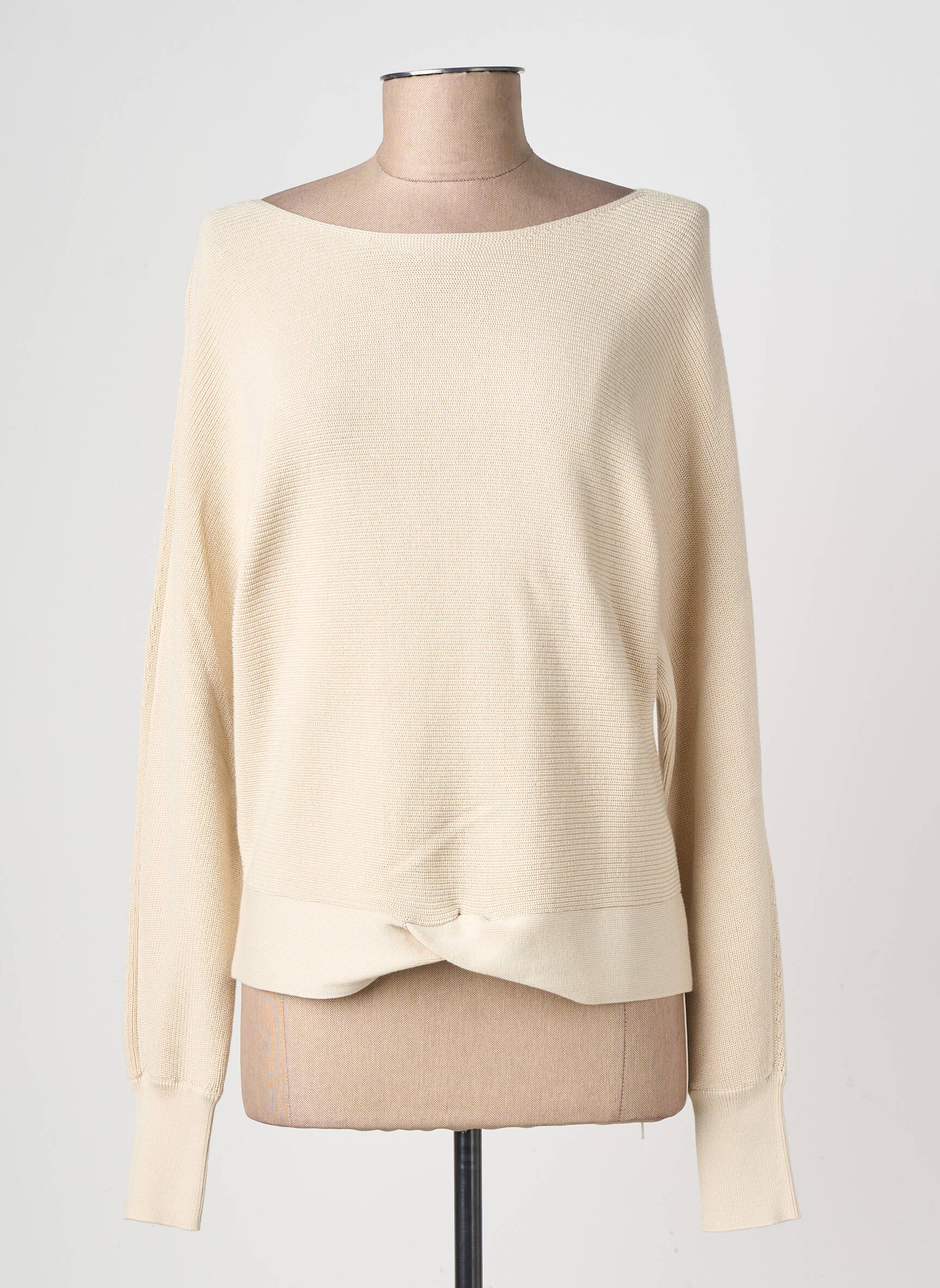 Pull col bateau manches longues beige BETTY BARCLAY femme