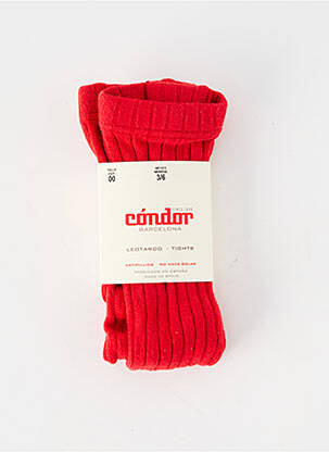 Collants tissage côtelé rouge CONDOR fille