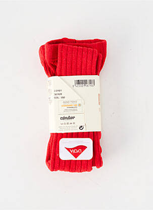 Collants tissage côtelé rouge CONDOR fille