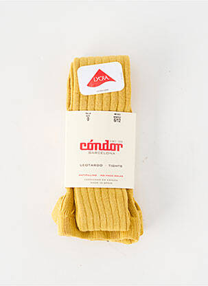 Collants tissage côtelé jaune CONDOR fille