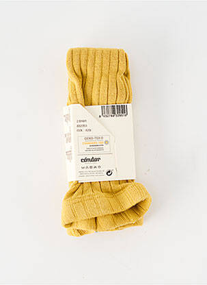 Collants tissage côtelé jaune CONDOR fille