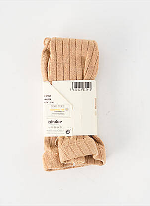 Collants tissage côtelé marron CONDOR fille