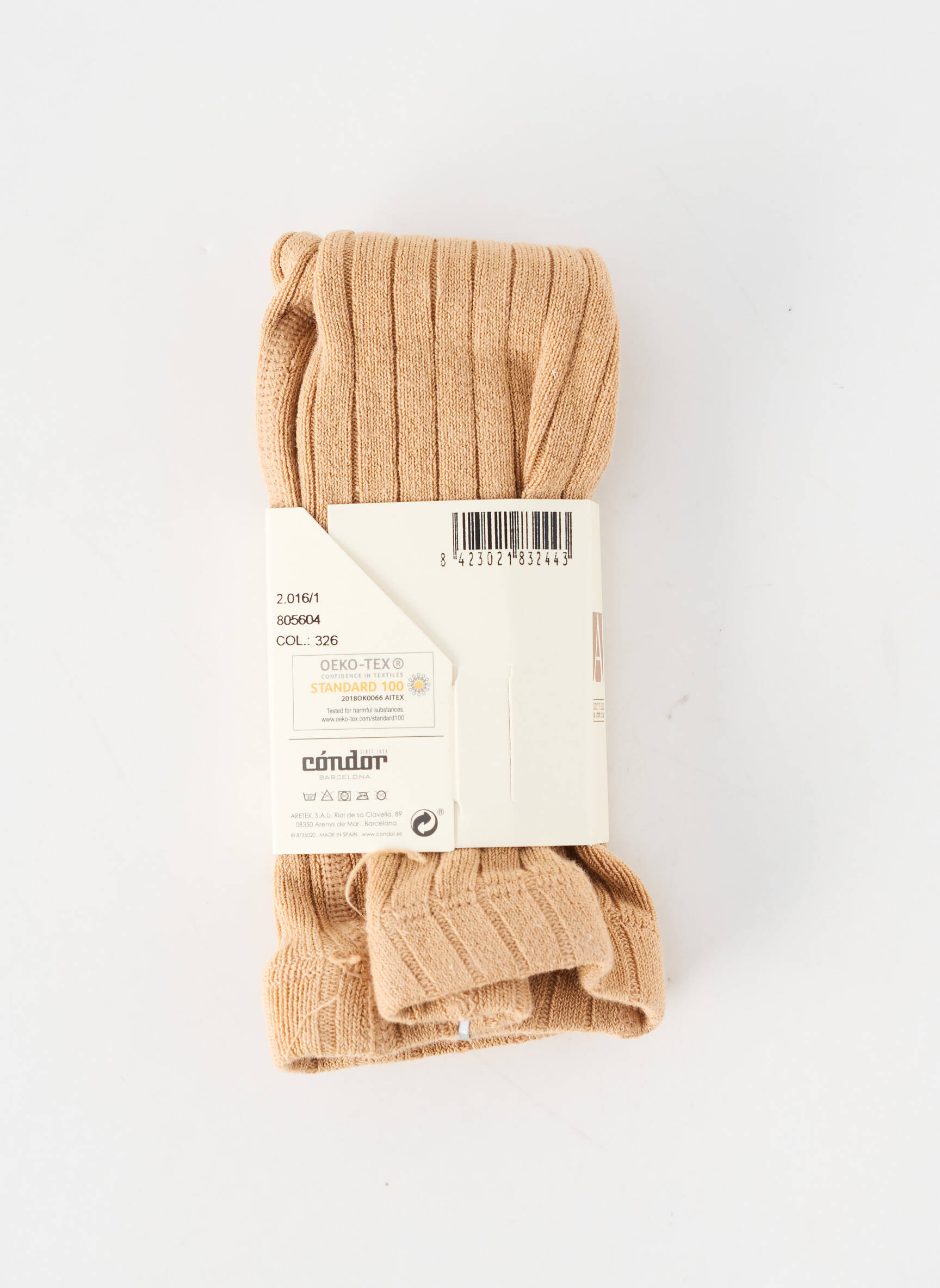 Collants tissage côtelé marron CONDOR fille