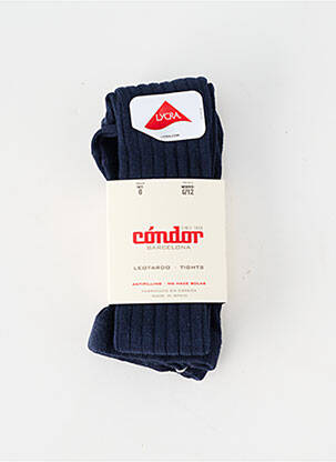 Collants tissage côtelé bleu CONDOR fille