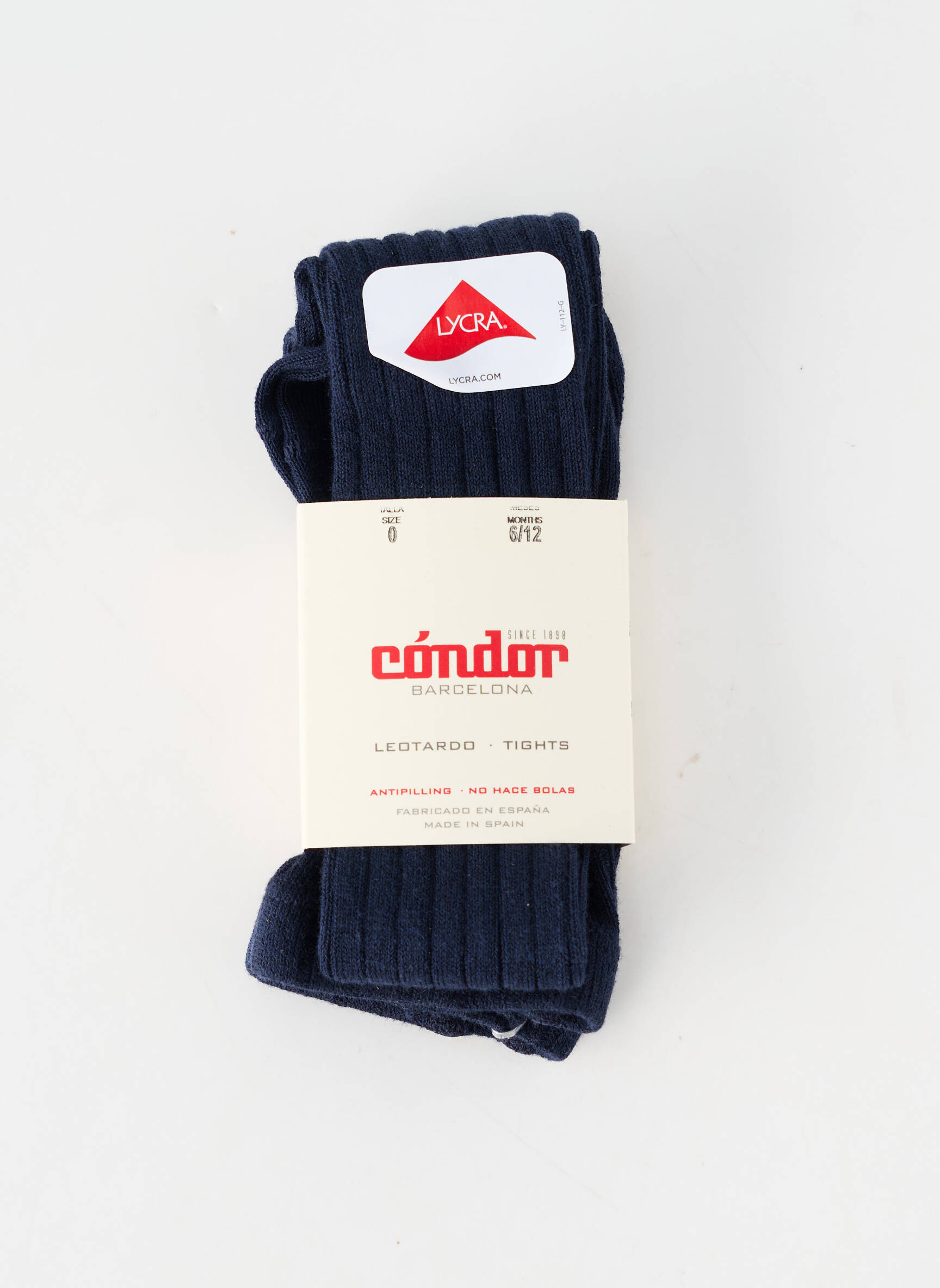 Collants tissage côtelé bleu CONDOR fille