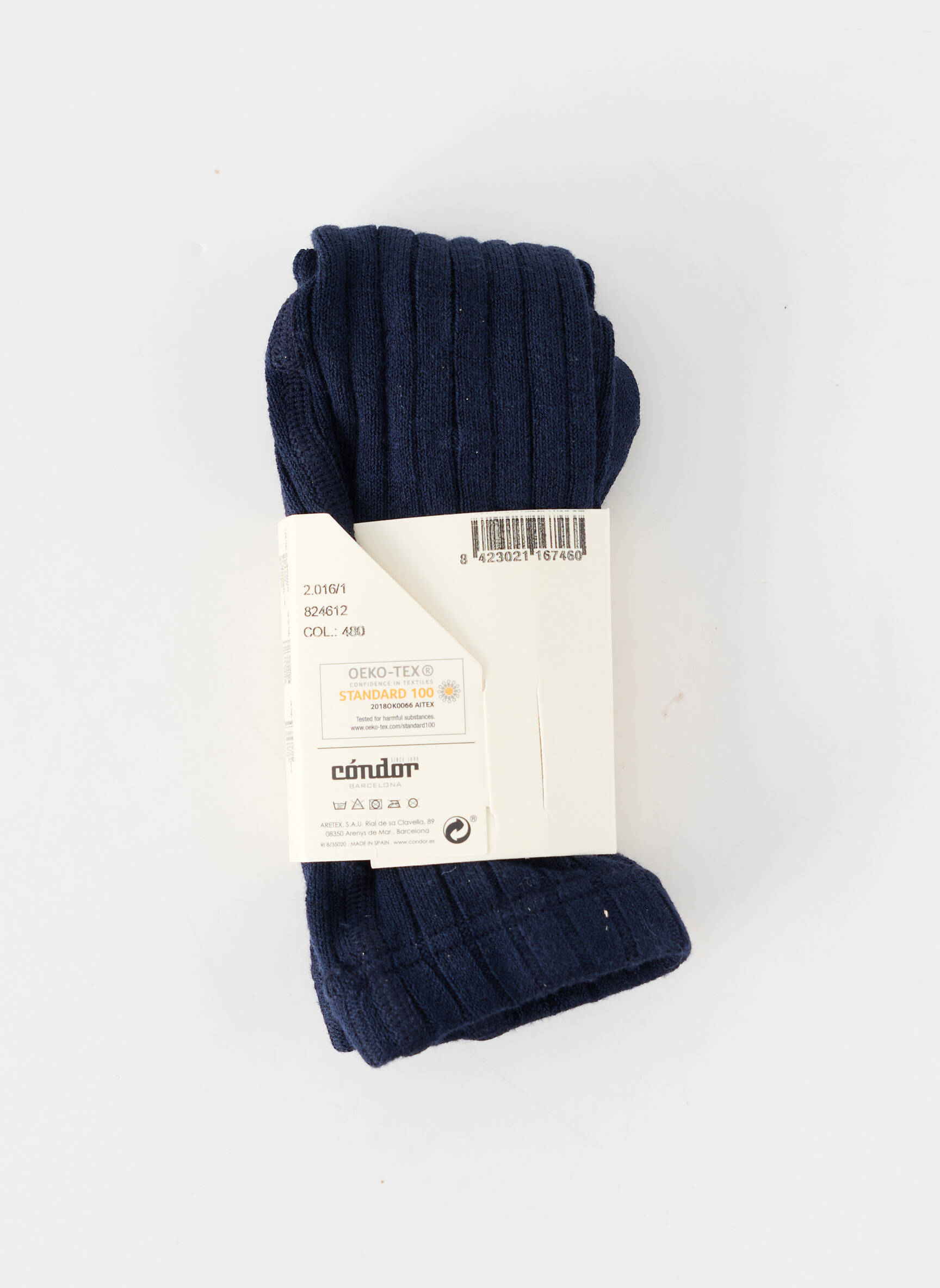 Collants tissage côtelé bleu CONDOR fille