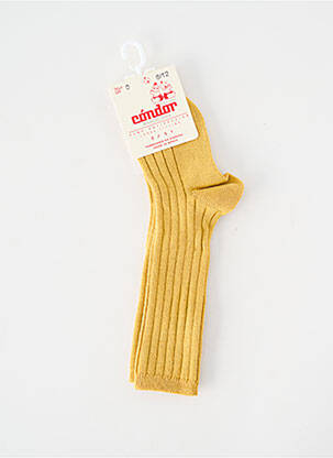 Chaussettes tissage côtelé jaune CONDOR enfant