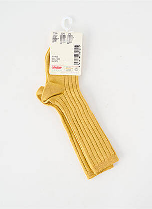 Chaussettes tissage côtelé jaune CONDOR enfant