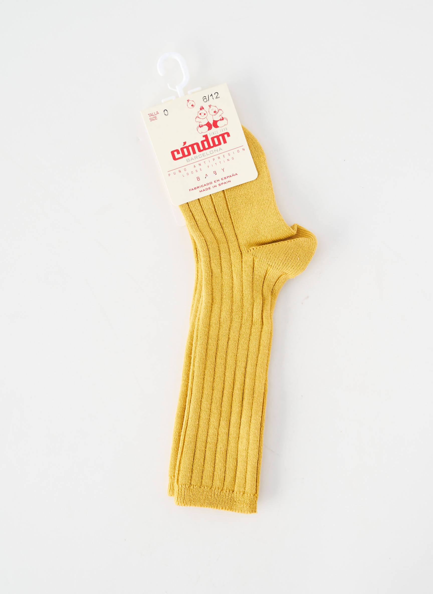 Chaussettes tissage côtelé jaune CONDOR enfant