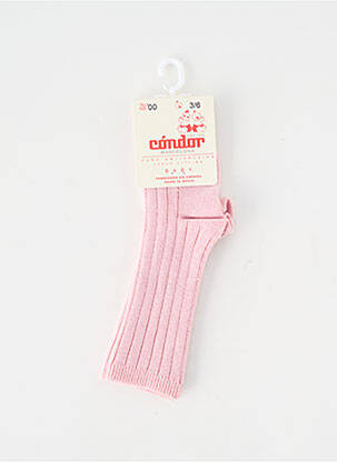 Chaussettes maille fine rose CONDOR fille