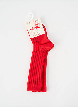 Chaussettes tissage côtelé rouge CONDOR enfant