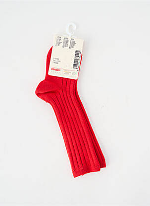 Chaussettes tissage côtelé rouge CONDOR enfant