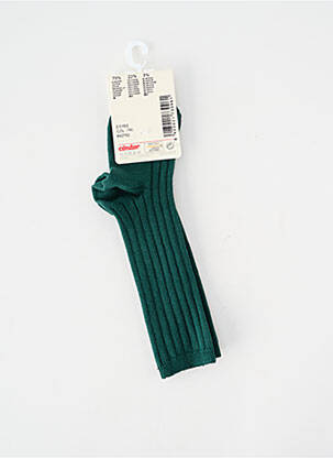 Chaussettes tissage côtelé vert CONDOR enfant