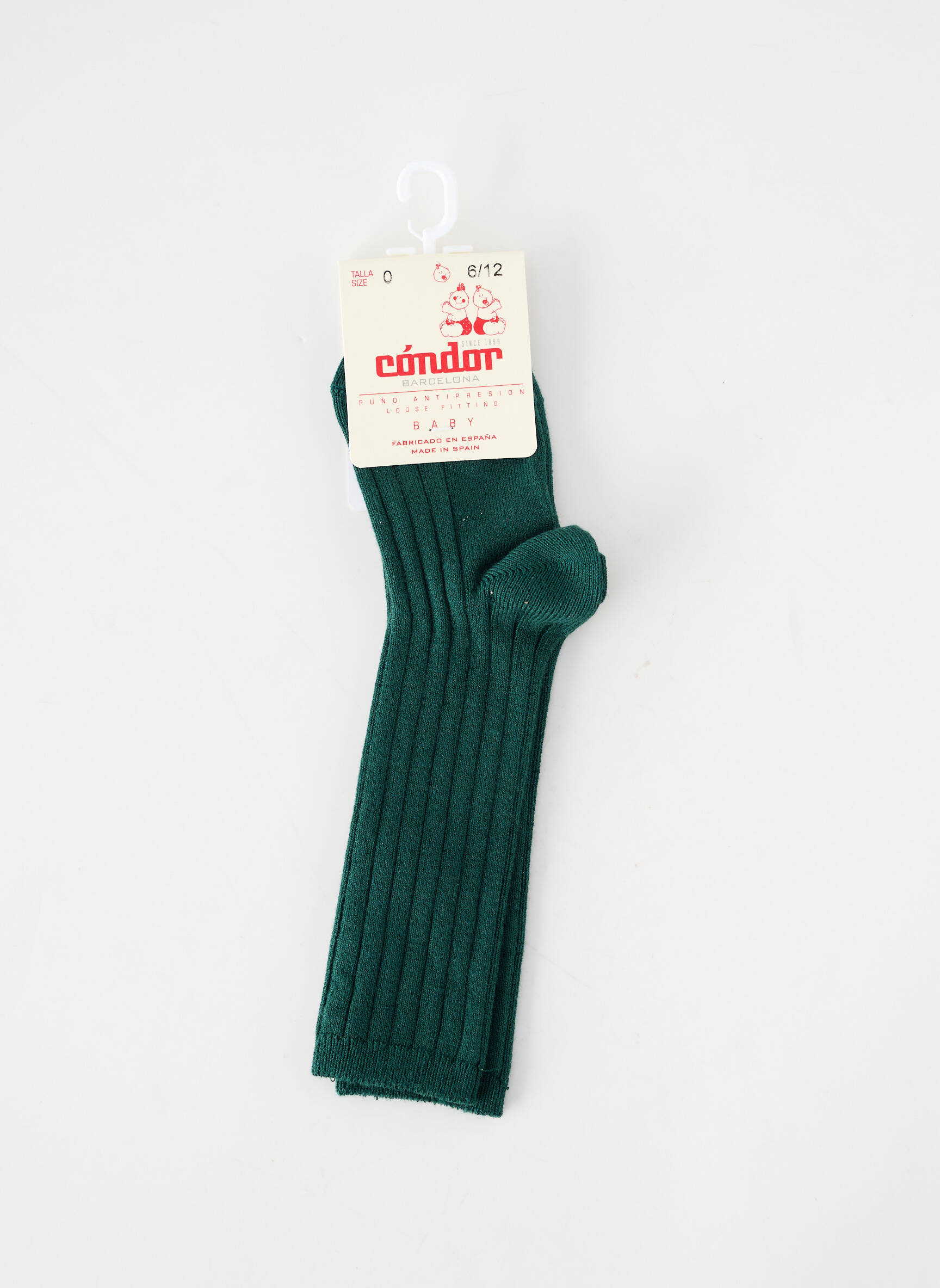 Chaussettes tissage côtelé vert CONDOR enfant