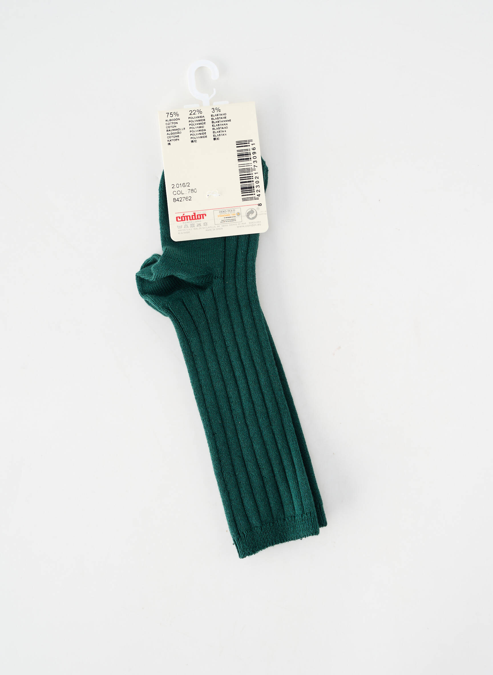 Chaussettes tissage côtelé vert CONDOR enfant