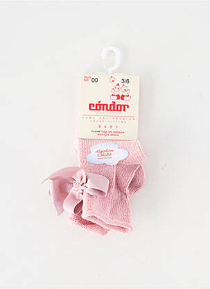 Chaussettes coutures renforcées rose CONDOR fille
