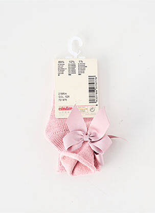 Chaussettes coutures renforcées rose CONDOR fille