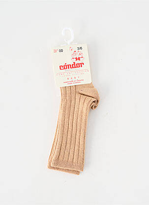Chaussettes tissage côtelé marron CONDOR enfant
