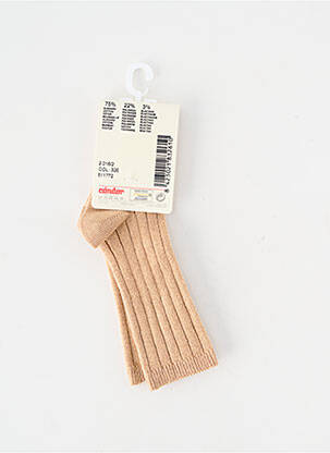Chaussettes tissage côtelé marron CONDOR enfant