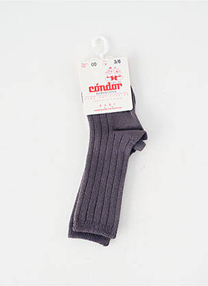 Chaussettes tissage côtelé gris CONDOR enfant