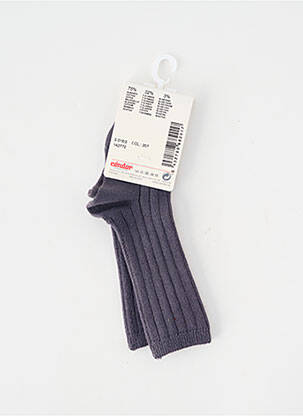 Chaussettes tissage côtelé gris CONDOR enfant