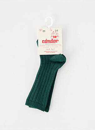 Chaussettes tissage côtelé vert CONDOR enfant