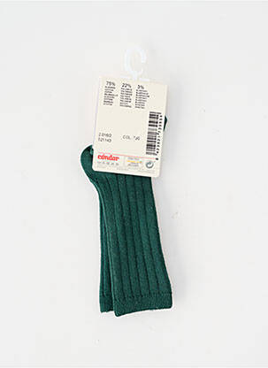 Chaussettes tissage côtelé vert CONDOR enfant