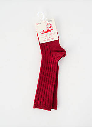 Chaussettes tissage côtelé rouge CONDOR enfant