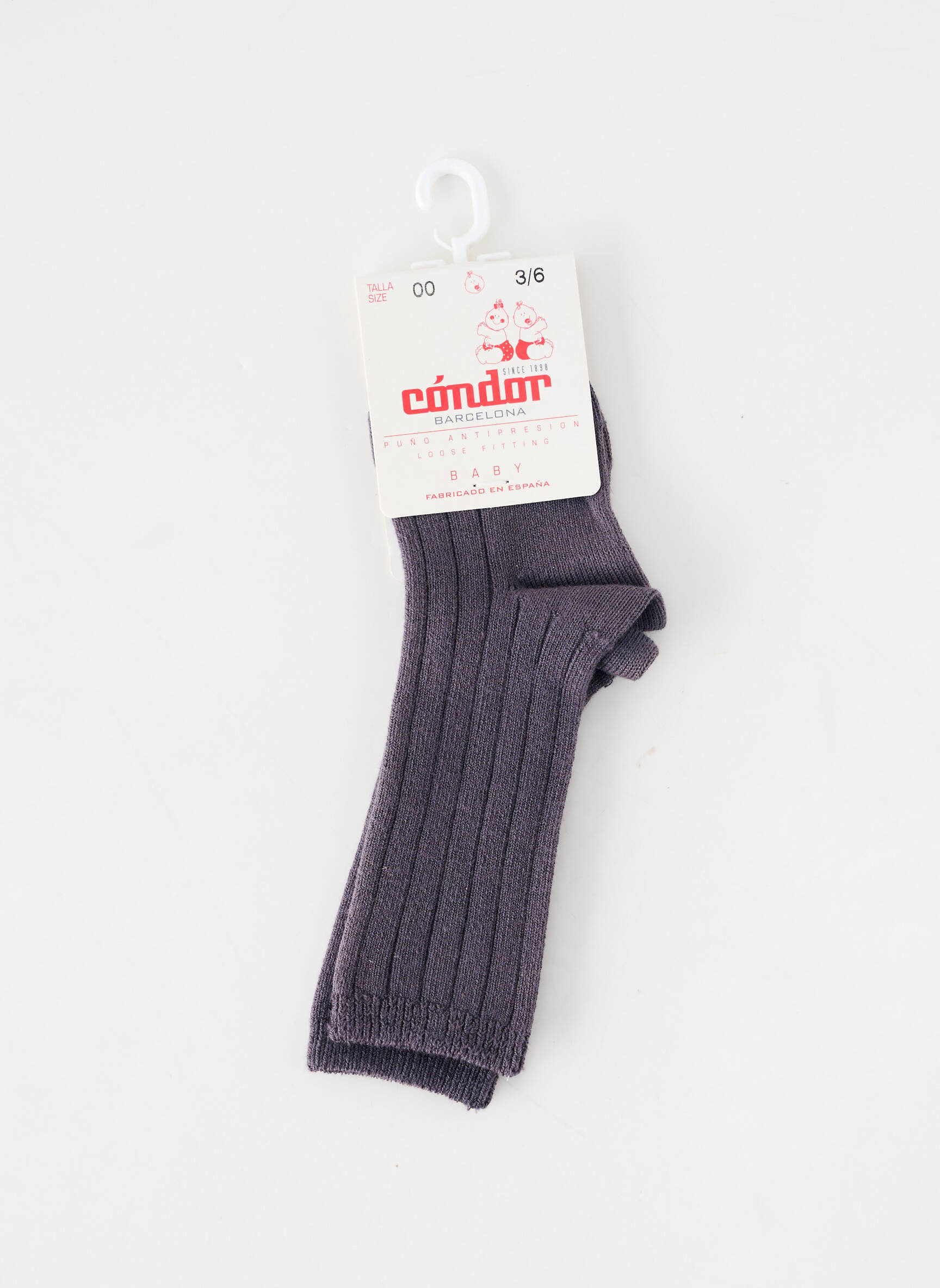 Chaussettes tissage côtelé gris CONDOR enfant