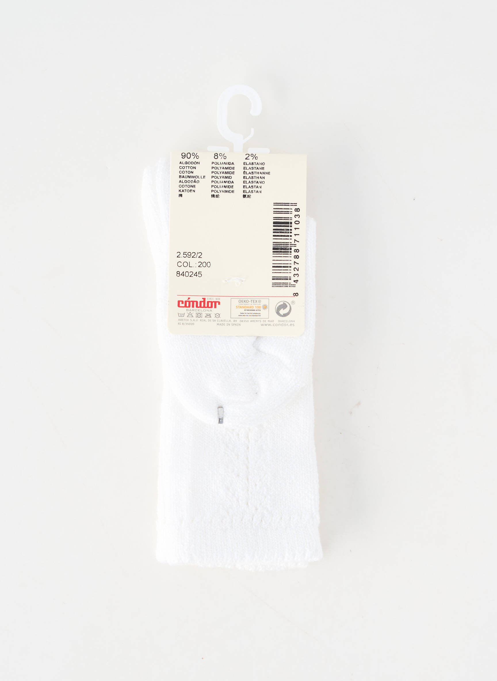 Chaussettes stretch blanc CONDOR enfant