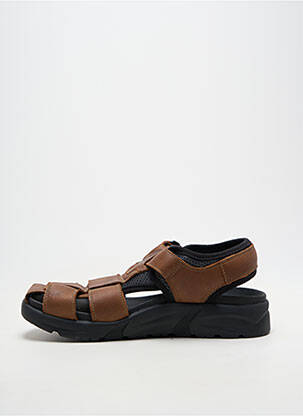 Sandales/nu pieds matière lisse bout ouvert marron MEPHISTO homme