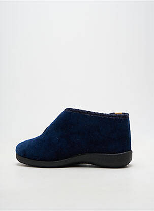 Chaussons/pantoufles fermeture scratch talon plat jusqu'à 3cm bleu PODOWELL femme