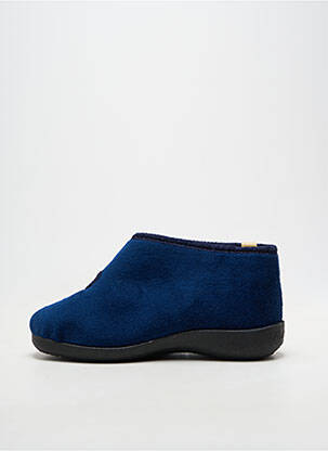 Chaussons/pantoufles fermeture scratch talon plat jusqu'à 3cm bleu clair PODOWELL femme