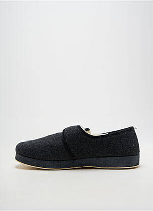Chaussons/pantoufles fermeture scratch bout rond gris SEMELFLEX homme