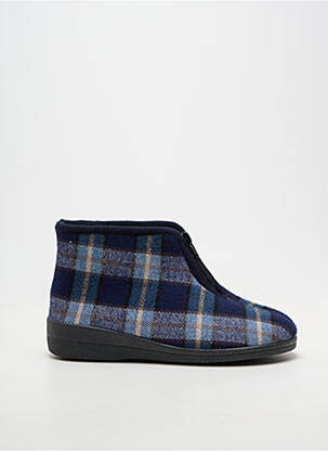 Chaussons/pantoufles bout rond talon plat jusqu'à 3cm bleu NELES femme
