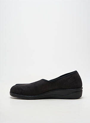 Chaussons/pantoufles matière lisse bout rond noir ROMIKA homme