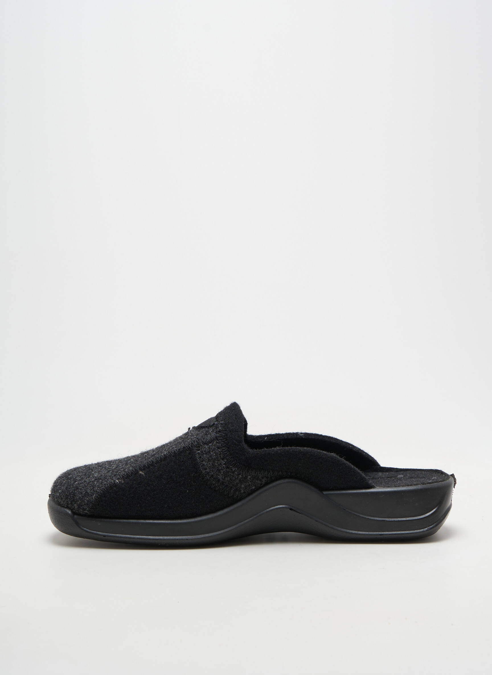 Chaussons/pantoufles bout rond bout rond noir ROHDE homme