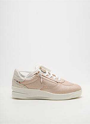 Baskets matière lisse talon plat jusqu'à 3cm rose TBS femme