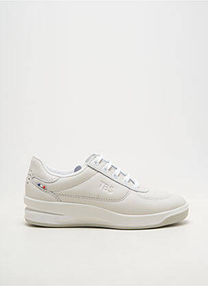Baskets matière lisse bout rond blanc TBS homme
