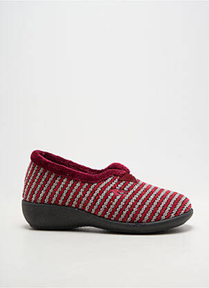 Chaussons/pantoufles tissage velours talon plat jusqu'à 3cm rouge ROAL femme