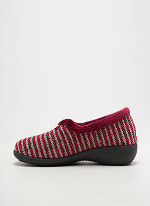 Chaussons/pantoufles tissage velours talon plat jusqu'à 3cm rouge ROAL femme