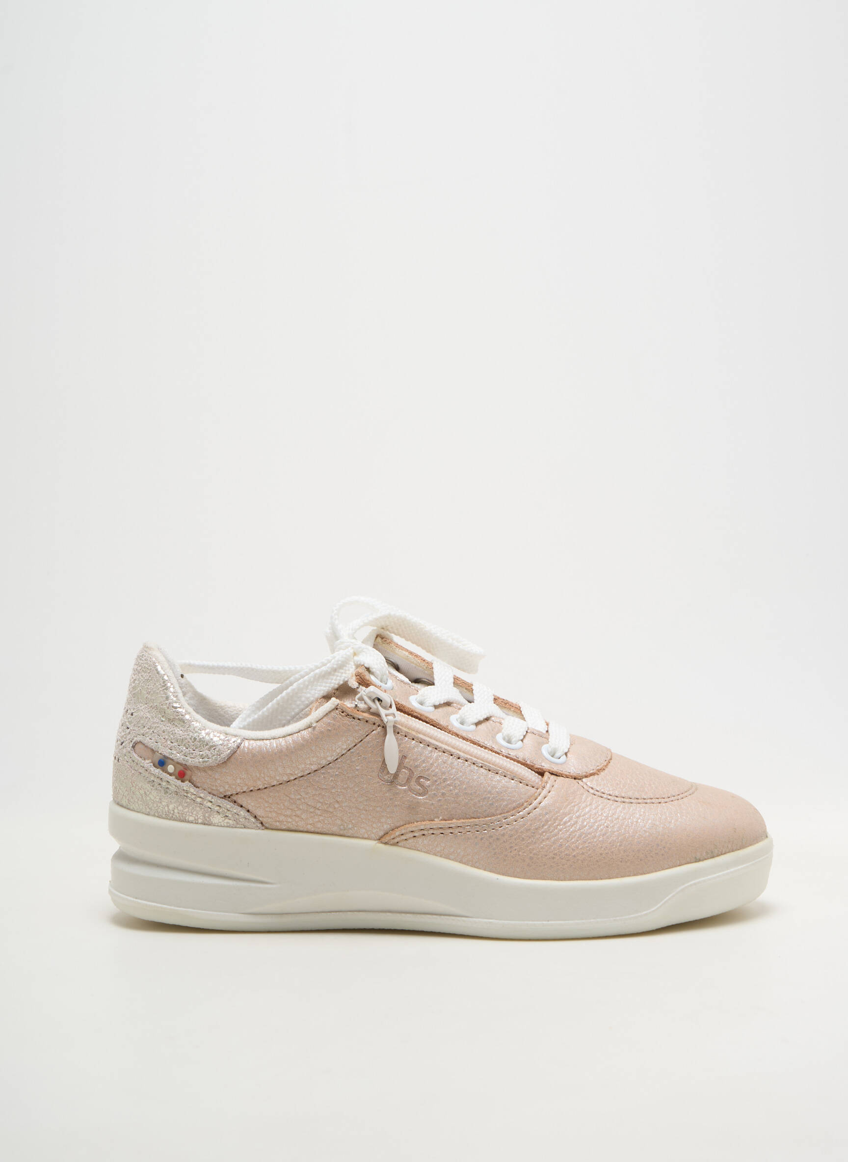 Baskets matière lisse talon plat jusqu'à 3cm rose TBS femme