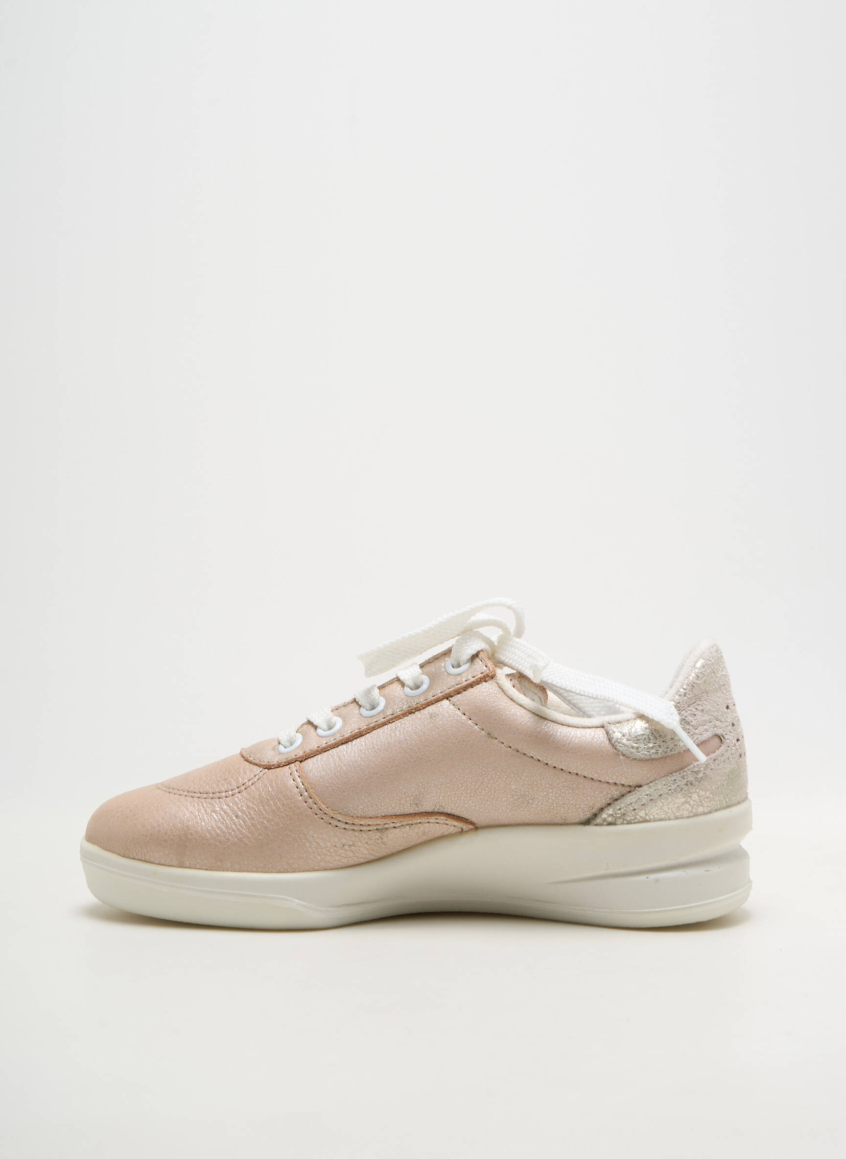 Baskets matière lisse talon plat jusqu'à 3cm rose TBS femme