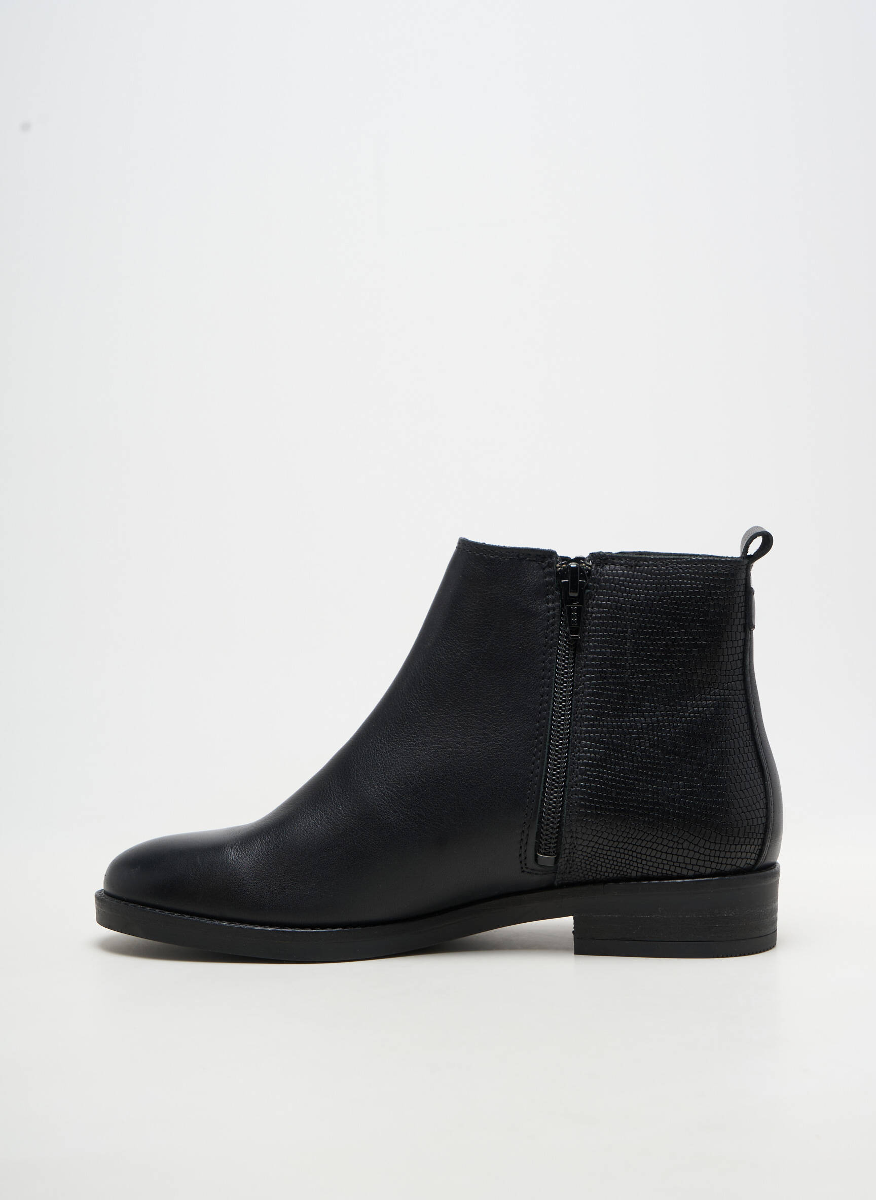 Bottines/boots matière lisse talon plat jusqu'à 3cm noir TBS femme