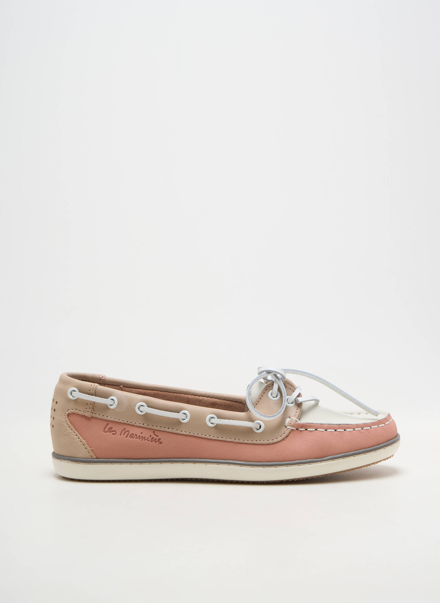 Chaussures bâteau matière lisse talon plat jusqu'à 3cm rose TBS femme
