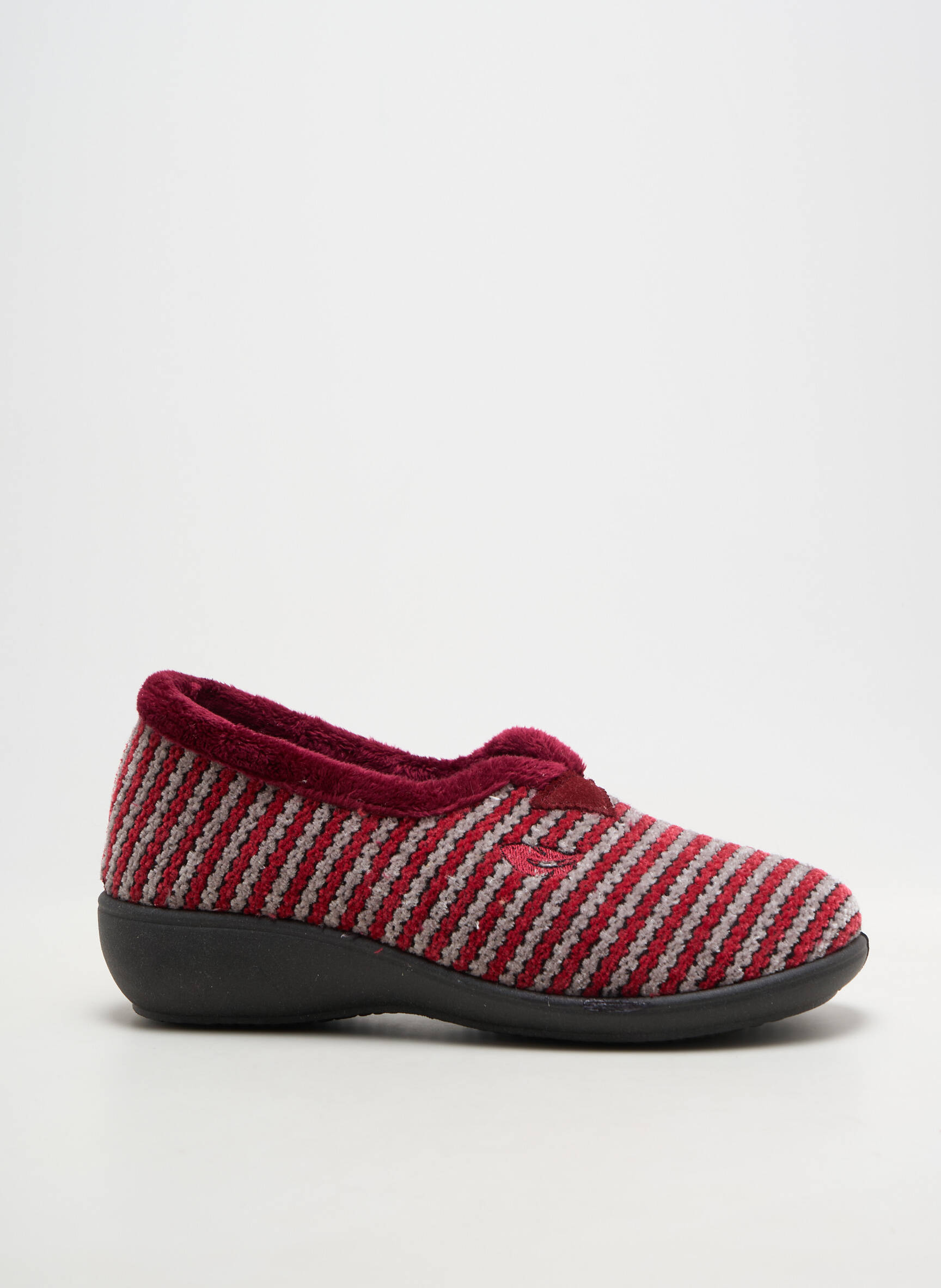 Chaussons/pantoufles tissage velours talon plat jusqu'à 3cm rouge ROAL femme
